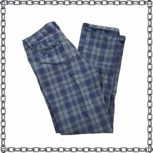 Plaid blue and green skater pants.